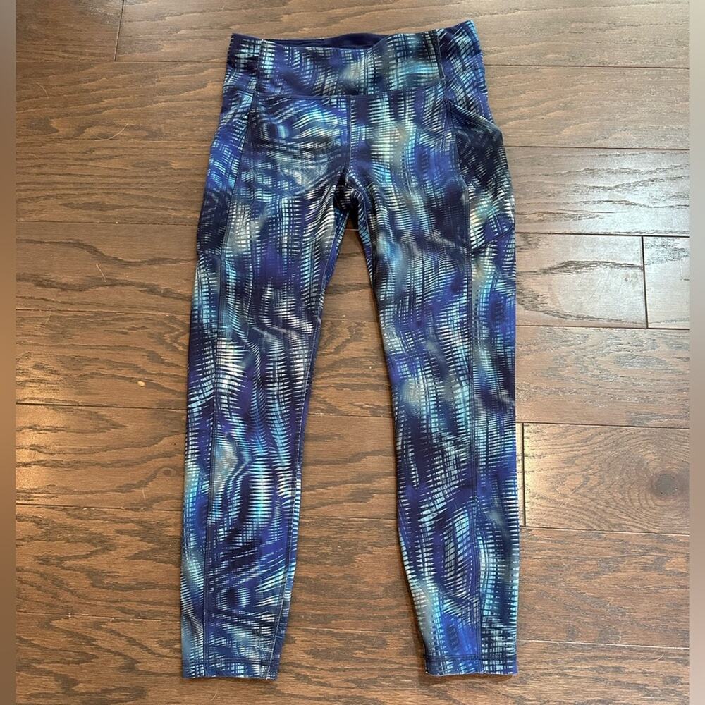 Lululemon invigorate HR tight 28” Foil Shapeshifter Flux Blue - Pockets Size 8